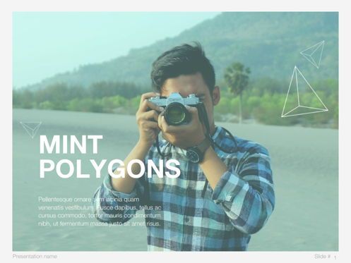 Mint Polygons Google Slides, Dia 2, 04957, Presentatie Templates — PoweredTemplate.com