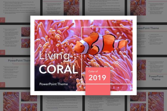 Living Coral PowerPoint Theme, Modele PowerPoint, 04969, Modèles de présentations — PoweredTemplate.com