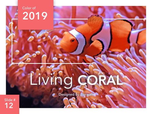 Living Coral PowerPoint Theme, Slide 13, 04969, Templat Presentasi — PoweredTemplate.com