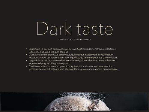 Dark Taste Keynote Presentation Template, Slide 10, 05004, Modelli Presentazione — PoweredTemplate.com