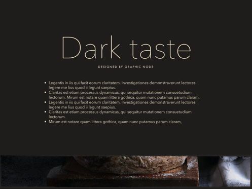 Dark Taste Keynote Presentation Template, Slide 11, 05004, Modelli Presentazione — PoweredTemplate.com