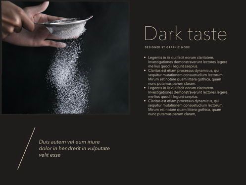 Dark Taste Keynote Presentation Template, Diapositive 5, 05004, Modèles de présentations — PoweredTemplate.com