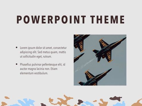 Camouflage PowerPoint Template, Dia 30, 05011, Presentatie Templates — PoweredTemplate.com