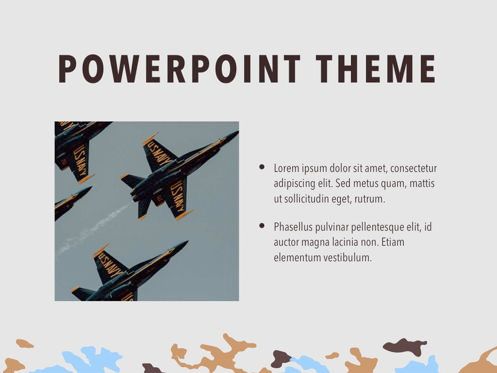 Camouflage PowerPoint Template, Diapositiva 31, 05011, Plantillas de presentación — PoweredTemplate.com