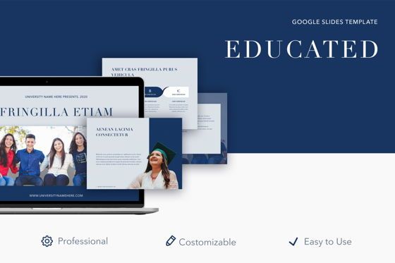 Educated Google Slides Template, Google Slides Theme, 05013, Education Charts and Diagrams — PoweredTemplate.com