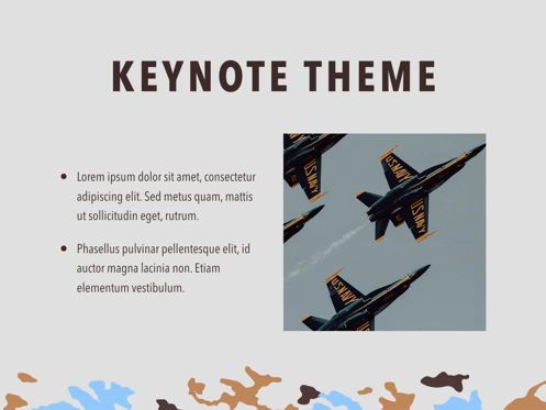 Camouflage Keynote Template, Diapositive 30, 05026, Modèles de présentations — PoweredTemplate.com