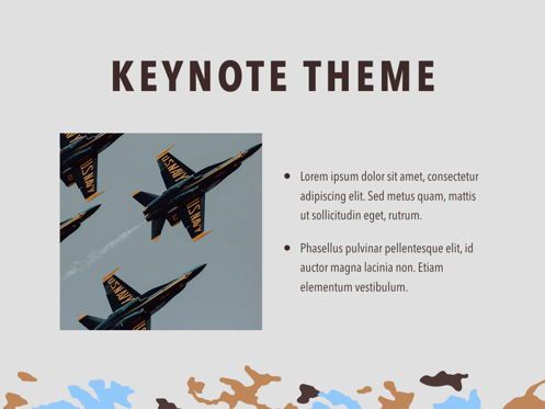 Camouflage Keynote Template, Slide 31, 05026, Presentation Templates — PoweredTemplate.com