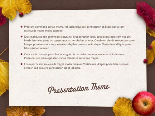 Golden Leaves Keynote Theme, Slide 11, 05079, Presentation Templates — PoweredTemplate.com