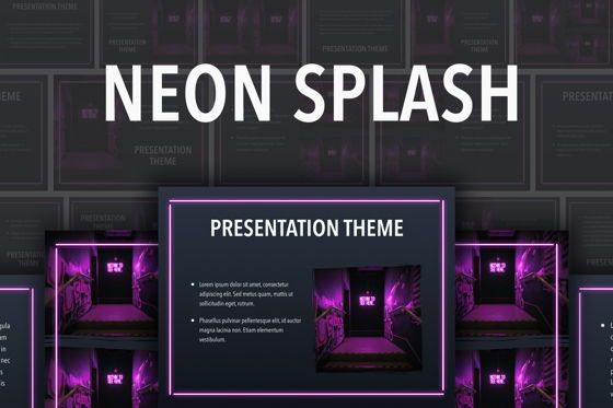 Neon Splash Keynote Theme, Keynote Template, 05081, Presentation Templates — PoweredTemplate.com