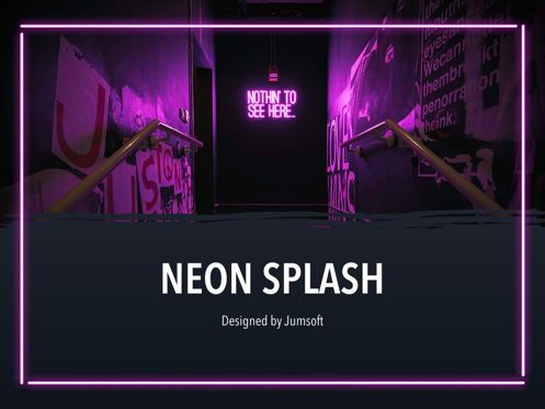 Neon Splash Keynote Theme, Slide 13, 05081, Presentation Templates — PoweredTemplate.com