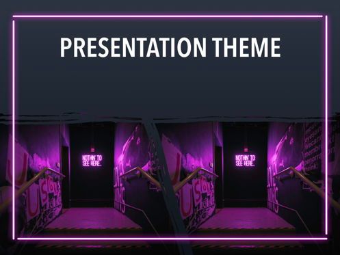 Neon Splash Keynote Theme, Diapositive 16, 05081, Modèles de présentations — PoweredTemplate.com