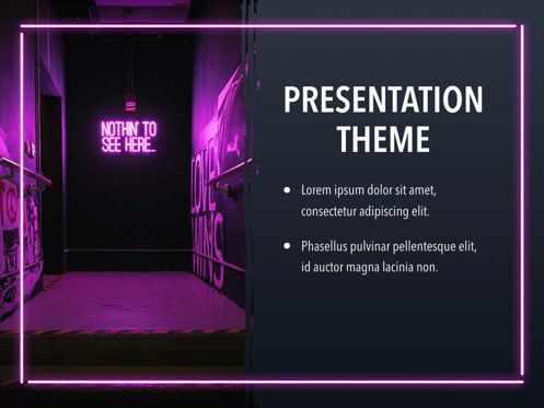 Neon Splash Keynote Theme, Diapositive 18, 05081, Modèles de présentations — PoweredTemplate.com