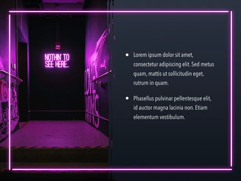Neon Splash Keynote Theme, Diapositive 22, 05081, Modèles de présentations — PoweredTemplate.com