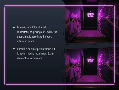 Neon Splash Keynote Theme, Diapositive 23, 05081, Modèles de présentations — PoweredTemplate.com