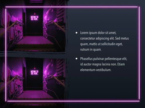Neon Splash Keynote Theme, Diapositive 24, 05081, Modèles de présentations — PoweredTemplate.com