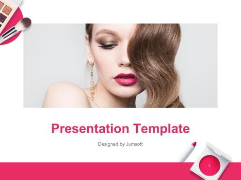 Beauty Makeup Google Slides Theme, Diapositiva 10, 05088, Plantillas de presentación — PoweredTemplate.com