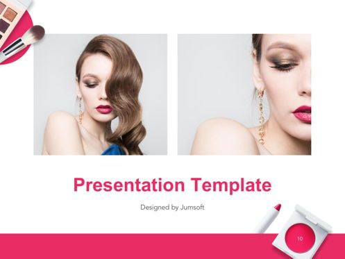 Beauty Makeup Google Slides Theme, Diapositiva 11, 05088, Plantillas de presentación — PoweredTemplate.com