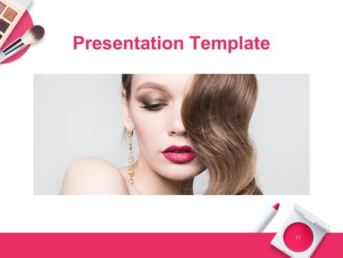 Beauty Makeup Google Slides Theme, Diapositiva 12, 05088, Plantillas de presentación — PoweredTemplate.com