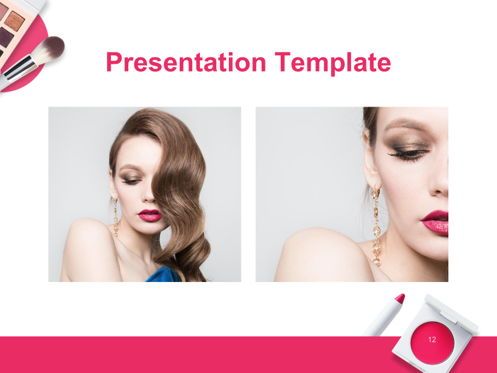 Beauty Makeup Google Slides Theme, Diapositiva 13, 05088, Plantillas de presentación — PoweredTemplate.com
