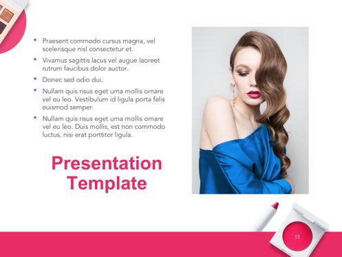 Beauty Makeup Google Slides Theme, Diapositiva 16, 05088, Plantillas de presentación — PoweredTemplate.com