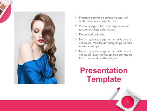 Beauty Makeup Google Slides Theme, Slide 17, 05088, Presentation Templates — PoweredTemplate.com