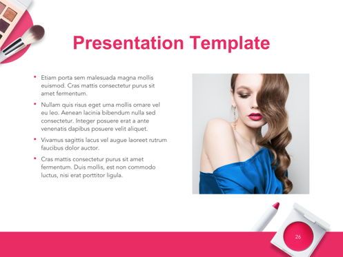 Beauty Makeup Google Slides Theme, Diapositiva 27, 05088, Plantillas de presentación — PoweredTemplate.com