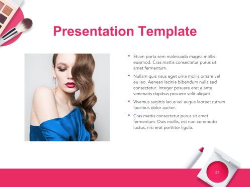 Beauty Makeup Google Slides Theme, Diapositiva 28, 05088, Plantillas de presentación — PoweredTemplate.com