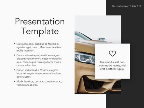 Car Rental Google Slides Theme, Slide 14, 05089, Presentation Templates — PoweredTemplate.com