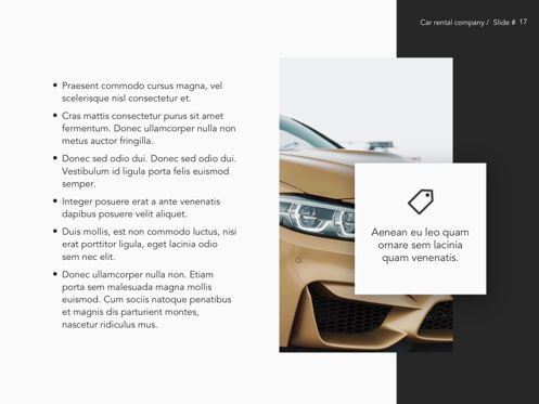 Car Rental Google Slides Theme, Slide 18, 05089, Presentation Templates — PoweredTemplate.com