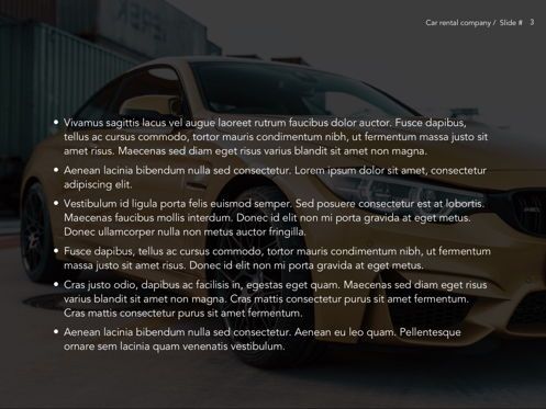 Car Rental Google Slides Theme, Dia 4, 05089, Presentatie Templates — PoweredTemplate.com