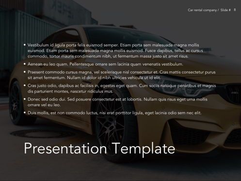 Car Rental Google Slides Theme, Slide 9, 05089, Presentation Templates — PoweredTemplate.com