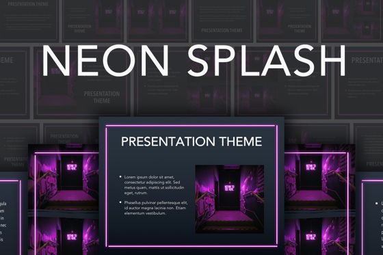 Neon Splash Google Slides Template, Google 슬라이드 테마, 05113, 프레젠테이션 템플릿 — PoweredTemplate.com