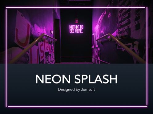 Neon Splash Google Slides Template, スライド 10, 05113, プレゼンテーションテンプレート — PoweredTemplate.com