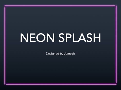 Neon Splash Google Slides Template, スライド 2, 05113, プレゼンテーションテンプレート — PoweredTemplate.com