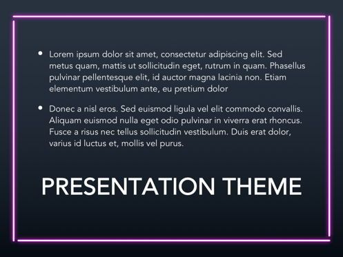 Neon Splash Google Slides Template, Diapositiva 9, 05113, Plantillas de presentación — PoweredTemplate.com