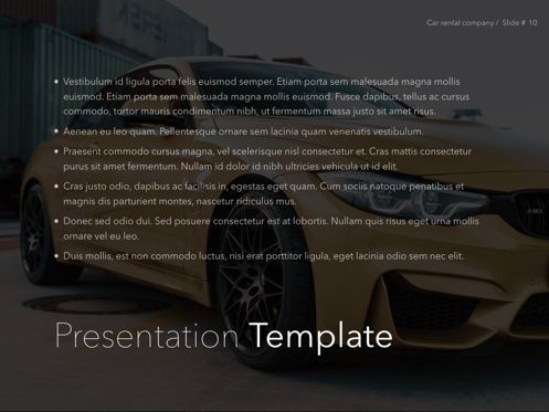 Car Rental Keynote Theme, Diapositive 11, 05140, Modèles de présentations — PoweredTemplate.com