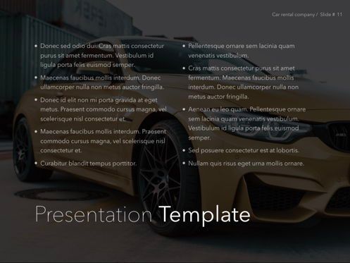 Car Rental Keynote Theme, Diapositive 12, 05140, Modèles de présentations — PoweredTemplate.com