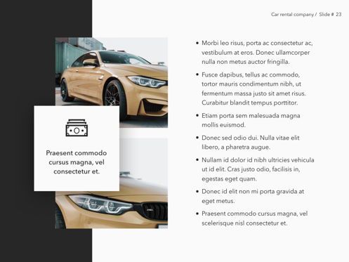 Car Rental Keynote Theme, Diapositive 24, 05140, Modèles de présentations — PoweredTemplate.com