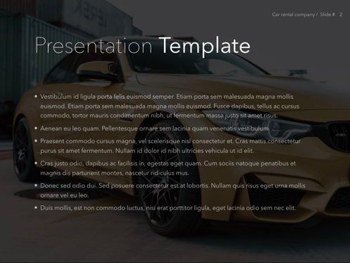 Car Rental Keynote Theme, Diapositive 3, 05140, Modèles de présentations — PoweredTemplate.com