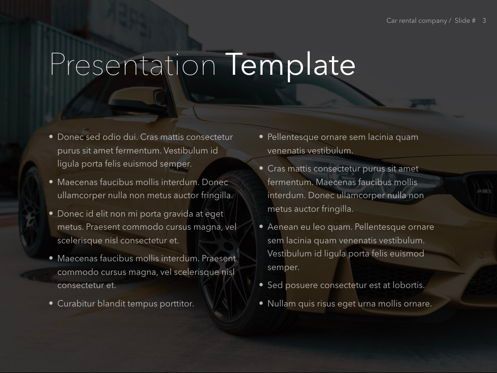 Car Rental Keynote Theme, Diapositive 4, 05140, Modèles de présentations — PoweredTemplate.com