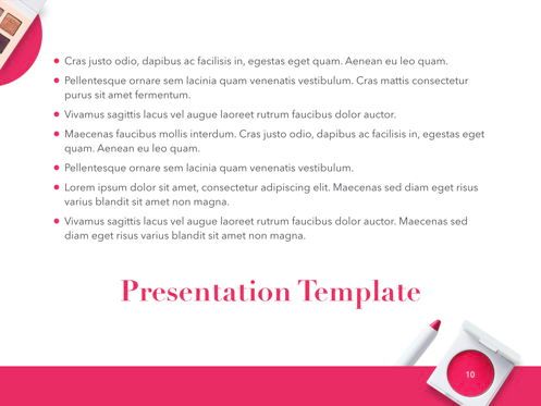 Beauty and Makeup PowerPoint Theme, Folie 11, 05148, Präsentationsvorlagen — PoweredTemplate.com