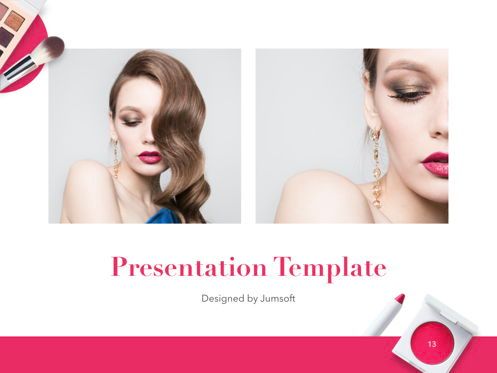 Beauty and Makeup PowerPoint Theme, Dia 14, 05148, Presentatie Templates — PoweredTemplate.com