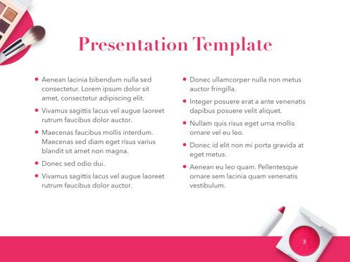 Beauty and Makeup PowerPoint Theme, Diapositive 4, 05148, Modèles de présentations — PoweredTemplate.com