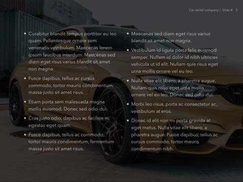 Car Rental PowerPoint Theme, Slide 6, 05164, Modelli Presentazione — PoweredTemplate.com
