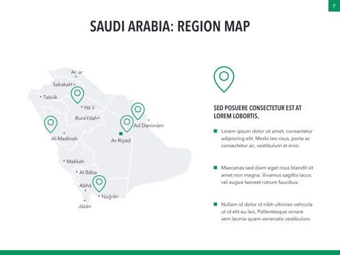Country Saudi Arabia PowerPoint Template, Diapositiva 7, 05171, Plantillas de presentación — PoweredTemplate.com