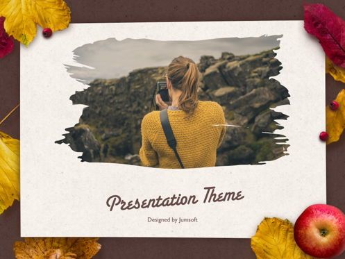 Golden Leaves PowerPoint Theme, Slide 13, 05202, Presentation Templates — PoweredTemplate.com