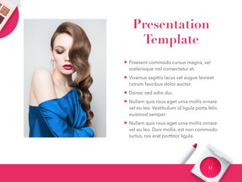 Beauty and Makeup Keynote Theme, Slide 18, 05206, Presentation Templates — PoweredTemplate.com