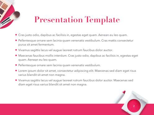 Beauty and Makeup Keynote Theme, Slide 3, 05206, Presentation Templates — PoweredTemplate.com