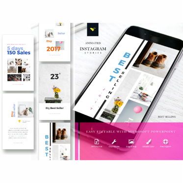 Instagram stories best selling collection, PowerPoint Template, 05216, Presentation Templates — PoweredTemplate.com