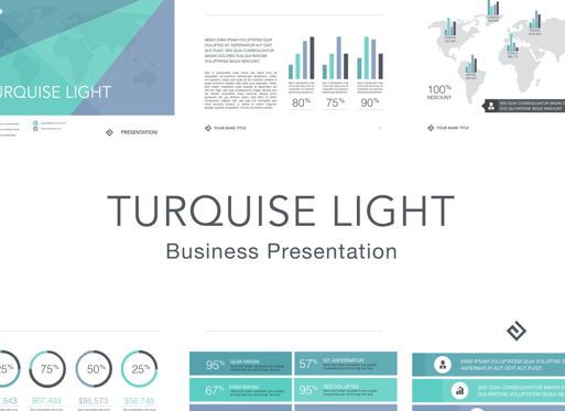 Turquoise Light Google Slides Presentation Template, Theme Google Slides, 05249, Modèles de présentations — PoweredTemplate.com